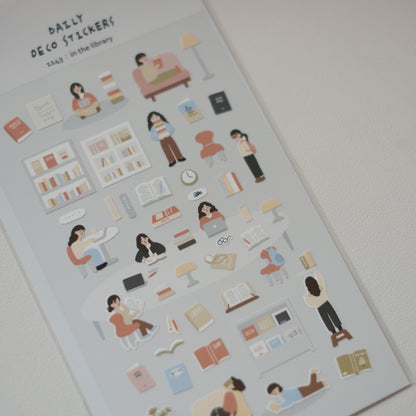 Suatelier Daily Deco Stickers No. 1143 - In The Library