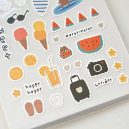 Summer Time Bears Sticker Sheet