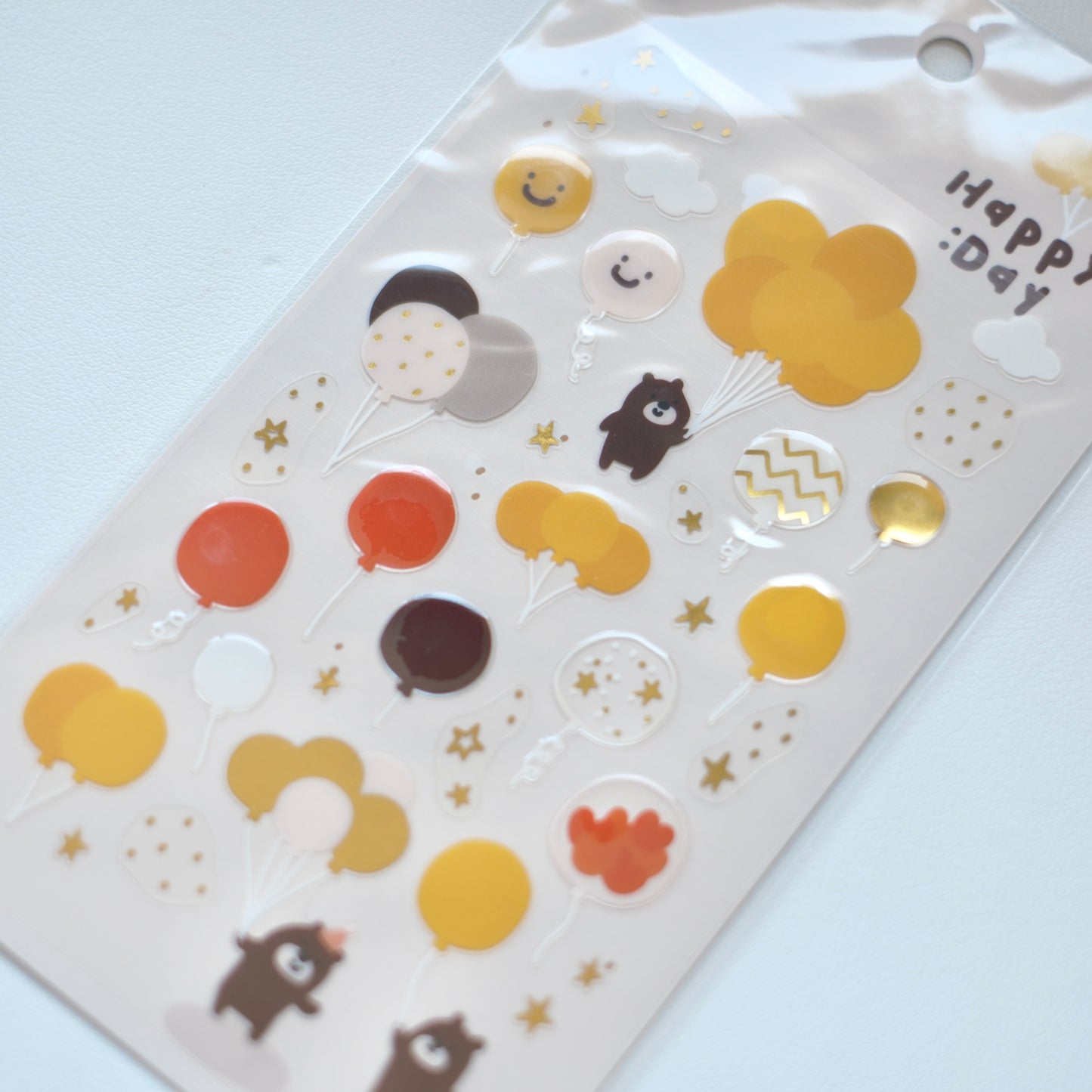 "Happy :Day" Bear Smiley Stickers