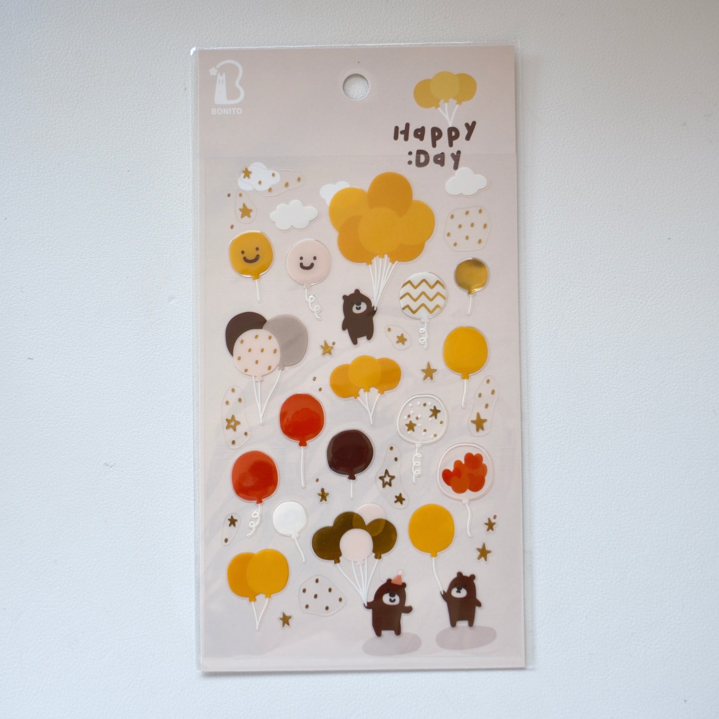 "Happy :Day" Bear Smiley Stickers