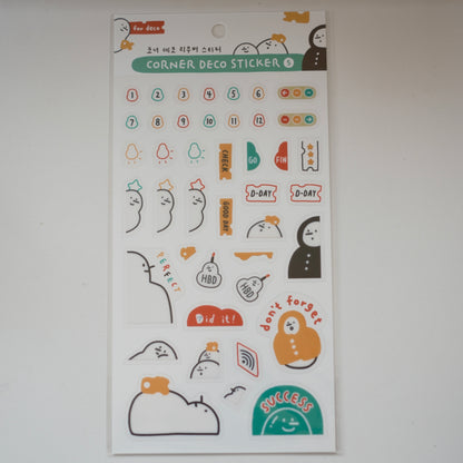 Removable Corner Deco Sticker Sheet