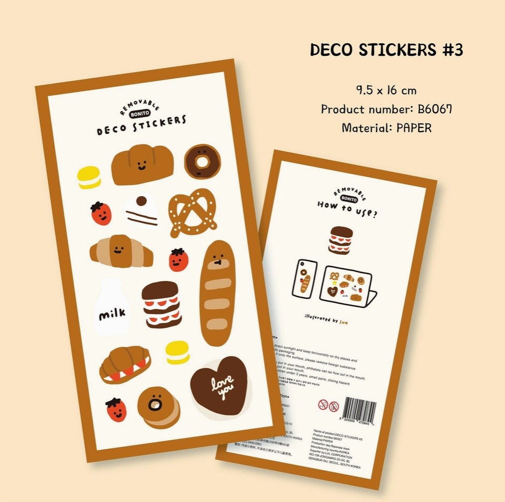 Removable Deco Stickers - Bread and Pastries