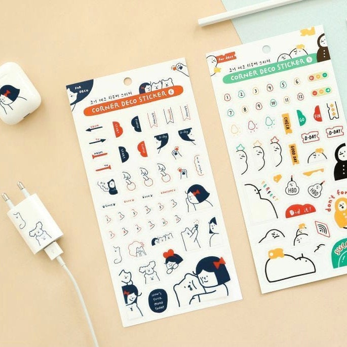 Removable Corner Deco Sticker Sheet