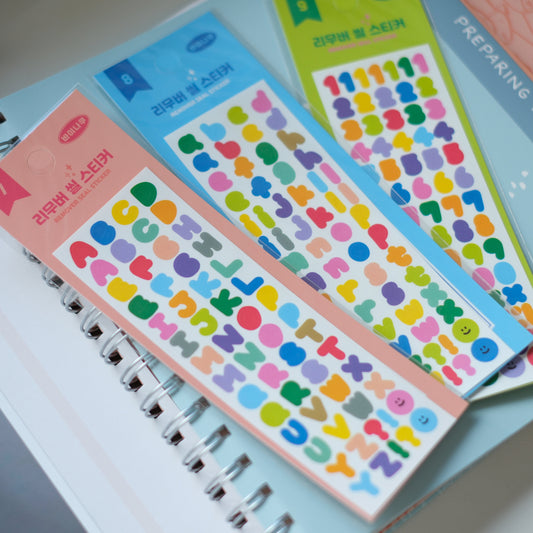 Removable Letter and Number Stickers